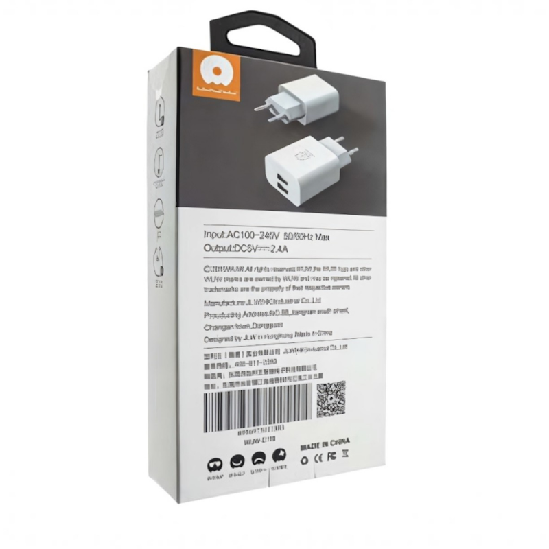 آداپتور شارژر گوشی 2 آمپر  wuw مدل c118– بدون کابل