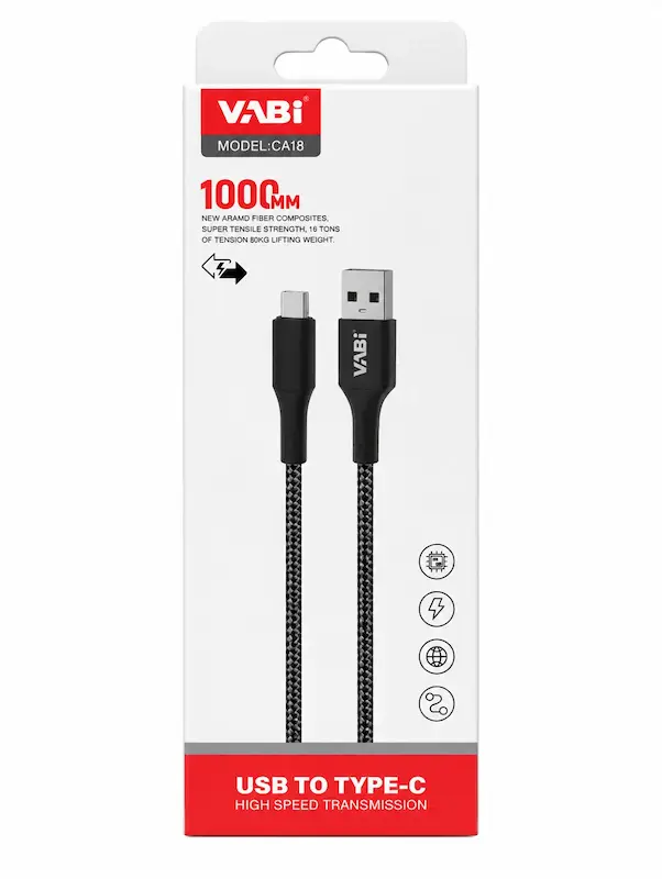 کابل تایپ سی به USB وابی مدل ca18 طول 100سانتی متری