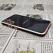 قاب گوشی Galaxy A34 5G سامسونگ طرح ژله ای مای کیس گلد لاین دور طلایی محافظ لنز دار مشکی کد 7