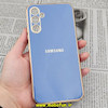 قاب گوشی Galaxy A34 5G سامسونگ طرح ژله ای مای کیس گلد لاین دور طلایی محافظ لنز دار آبی فیلی کد 8