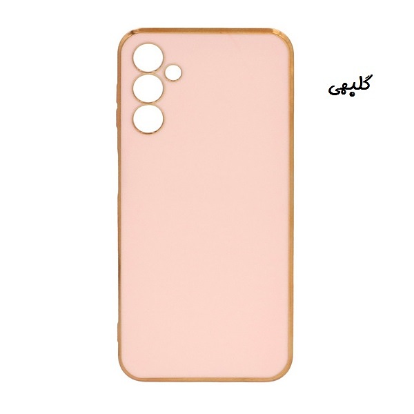 قاب گوشی Galaxy A34 5G سامسونگ طرح ژله ای مای کیس گلد لاین دور طلایی محافظ لنز دار گلبهی کد 13