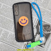 قاب گوشی Galaxy A30S - Galaxy A50S - Galaxy A50 سامسونگ طرح ژله ای شفاف بالشتی لبخند شاد HAPPY محافظ لنز دار مشکی آویزدار کد 868