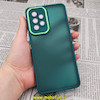 قاب گوشی Galaxy A53 5G سامسونگ پشت مات متال کیس دور سیلیکونی محافظ لنزدار سبز تیره کد 509