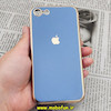 قاب گوشی iPhone 7 - iPhone 8 - iPhone SE 2020 آیفون طرح ژله ای مای کیس گلد لاین دور طلایی محافظ لنز دار آبی فیلی کد 491