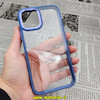 قاب گوشی iPhone 11 Pro آیفون طرح پشت طلق شیشه ای شفاف دور سیلیکونی اورجینال فلزی آلومینیومی متال کیس Metal Case آبی فیلی کد 343