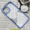 قاب گوشی iPhone 11 Pro آیفون طرح پشت طلق شیشه ای شفاف دور سیلیکونی اورجینال فلزی آلومینیومی متال کیس Metal Case آبی فیلی کد 343