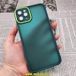 قاب گوشی iPhone 11 Pro Max آیفون پشت مات متال کیس دور سیلیکونی محافظ لنزدار سبز تیره کد 477