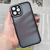 قاب گوشی iPhone 12 Pro Max آیفون پشت مات متال کیس دور سیلیکونی محافظ لنزدار مشکی کد 541