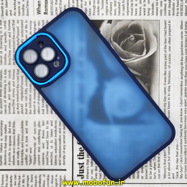 قاب گوشی iPhone 12 Pro Max آیفون پشت مات متال کیس دور سیلیکونی محافظ لنزدار سرمه ای کد 542