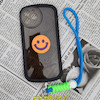 قاب گوشی iPhone 12 Pro Max آیفون طرح ژله ای شفاف بالشتی لبخند شاد HAPPY محافظ لنز دار مشکی آویزدار کد 545