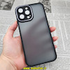 قاب گوشی iPhone 13 Pro Max آیفون پشت مات متال کیس دور سیلیکونی محافظ لنزدار مشکی کد 434