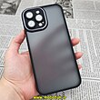 قاب گوشی iPhone 13 Pro Max آیفون پشت مات متال کیس دور سیلیکونی محافظ لنزدار مشکی کد 434