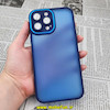 قاب گوشی iPhone 13 Pro Max آیفون پشت مات متال کیس دور سیلیکونی محافظ لنزدار سرمه ای کد 435