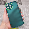قاب گوشی iPhone 13 Pro Max آیفون پشت مات متال کیس دور سیلیکونی محافظ لنزدار سبز تیره کد 436