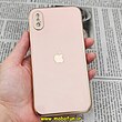 قاب گوشی iPhone X - iPhone XS آیفون طرح ژله ای مای کیس گلد لاین دور طلایی محافظ لنز دار گلبهی کد 431