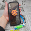 قاب گوشی Galaxy A30S - Galaxy A50S - Galaxy A50 سامسونگ طرح ژله ای شفاف بالشتی لبخند شاد HAPPY محافظ لنز دار مشکی آویزدار کد 868