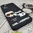قاب گوشی Redmi Note 11 4G - Redmi Note 11S شیائومی شیائومی طرح کارل لاجرفلد KARL LAGERFELD سیلیکونی سخت Hard سه بعدی برجسته محافظ لنز دار مشکی کد 573