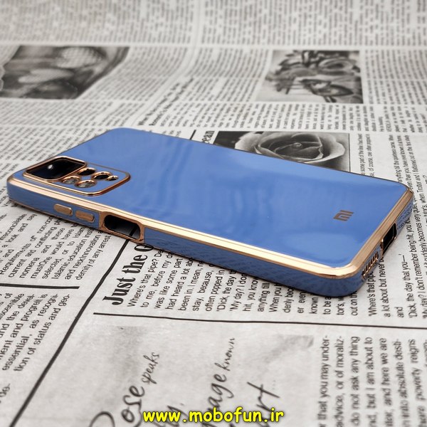 قاب گوشی Redmi Note 11 Pro 4G Global - Redmi Note 11 Pro 5G Global شیائومی طرح ژله ای مای کیس گلد لاین دور طلایی محافظ لنز دار آبی فیلی کد 421
