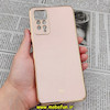 قاب گوشی Redmi Note 11 Pro 4G Global - Redmi Note 11 Pro 5G Global شیائومی طرح ژله ای مای کیس گلد لاین دور طلایی محافظ لنز دار گلبهی کد 422