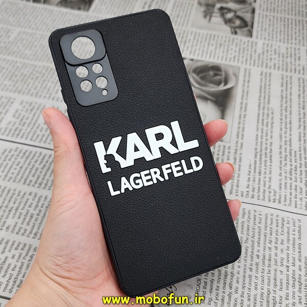 قاب گوشی Redmi Note 11 Pro 4G Global - Redmi Note 11 Pro 5G Global شیائومی شیائومی طرح کارل لاجرفلد KARL LAGERFELD سیلیکونی سخت Hard سه بعدی برجسته محافظ لنز دار مشکی کد 423