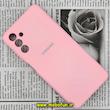 قاب گوشی Galaxy A04S سامسونگ سیلیکونی اورجینال سورا SORA پاک کنی درجه یک زیربسته صورتی محافظ لنز دار کد 92