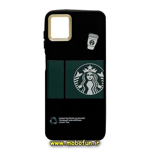 قاب گوشی Galaxy A04 - Galaxy M13 5G سامسونگ طرح استارباکس Starbucks متال کیس سیلیکونی مشکی کد 87