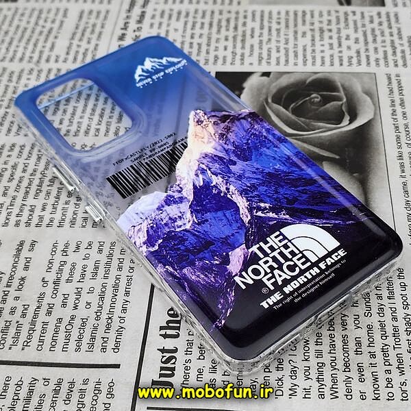 قاب گوشی Galaxy A53 5G سامسونگ طرح پشت طلق پرینت برجسته دکمه کرومی THE NORTH FACE کد 521