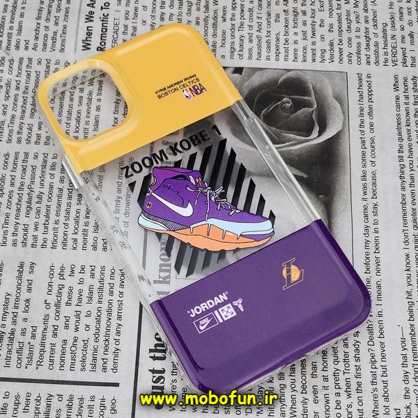 قاب گوشی iPhone 11 Pro Max آیفون طرح پشت طلق پرینت برجسته دکمه کرومی نایکی جردن NIKE NBA کد 484