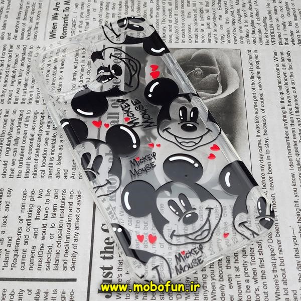 قاب گوشی iPhone 11 Pro Max آیفون طرح پشت طلق پرینت برجسته دکمه کرومی میکی موس کد 488