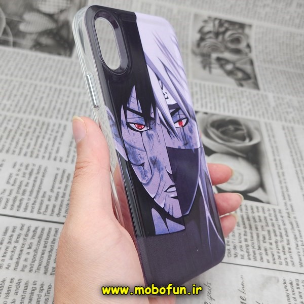 قاب گوشی iPhone X - iPhone XS آیفون طرح پشت طلق پرینت برجسته دکمه کرومی انیمه ژاپنی کد 433