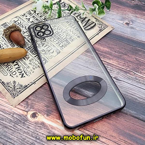 قاب گوشی Galaxy A12 سامسونگ طرح الکتروپلیتینگ مگ سیف ژله ای شفاف اورجینال یونیک کیس Unique Case محافظ لنز دار مشکی کد 1091