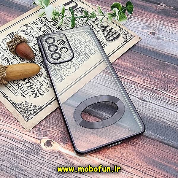قاب گوشی Galaxy A53 5G سامسونگ طرح الکتروپلیتینگ مگ سیف ژله ای شفاف اورجینال یونیک کیس Unique Case محافظ لنز دار مشکی کد 527