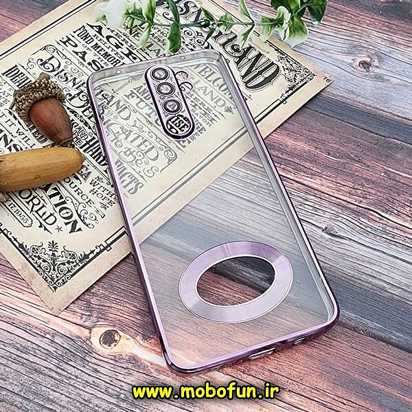 قاب گوشی Redmi Note 8 Pro شیائومی طرح الکتروپلیتینگ مگ سیف ژله ای شفاف اورجینال یونیک کیس Unique Case محافظ لنز دار بنفش کد 643