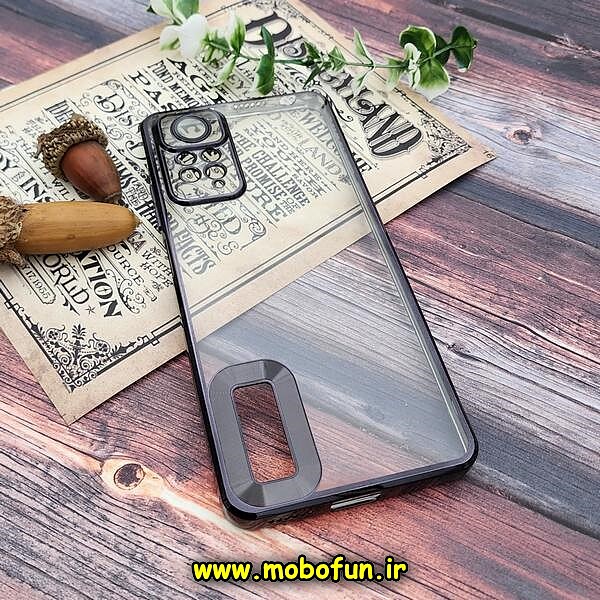 قاب گوشی Redmi Note 11 Pro 4G Global - Redmi Note 11 Pro 5G Global شیائومی طرح الکتروپلیتینگ مگ سیف ژله ای شفاف اورجینال یونیک کیس Unique Case محافظ لنز دار مشکی کد 440
