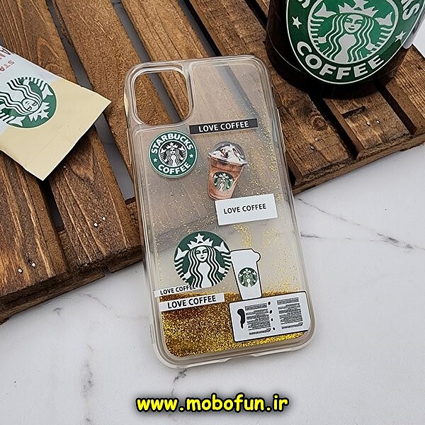 قاب گوشی iPhone 11 آیفون طرح آکواریومی اورجینال مدل استارباکس STARBUCKS رنگ طلایی کد 471