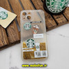قاب گوشی iPhone 14 آیفون طرح آکواریومی اورجینال مدل استارباکس STARBUCKS محافظ لنزدار رنگ طلایی کد 77