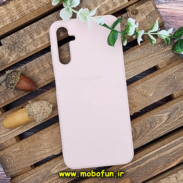 قاب گوشی Galaxy A14 4G - Galaxy A14 5G سامسونگ اورجینال چرمی لدرکیس Leather Case صورتی روشن کد 44