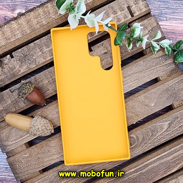 قاب گوشی Galaxy S22 Ultra سامسونگ اورجینال چرمی لدرکیس Leather Case زرد کد 226