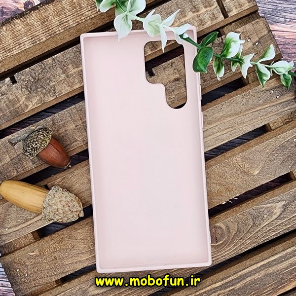 قاب گوشی Galaxy S22 Ultra سامسونگ اورجینال چرمی لدرکیس Leather Case صورتی روشن کد 229