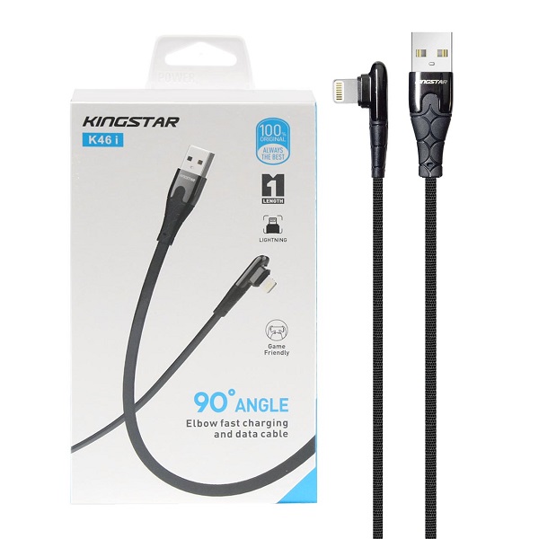 کابل شارژ گیمینگ USB به لایتنینگ کینگ استار KingStar مدل K46i طول 1 متر کد 140966