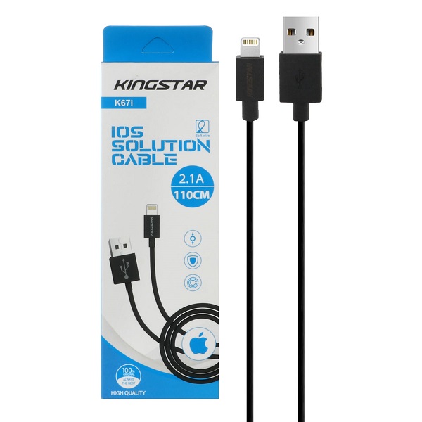 کابل تبدیل USB به Lightning اپل کینگ استار مدل K67i طول 110 سانتی متر کد 140965
