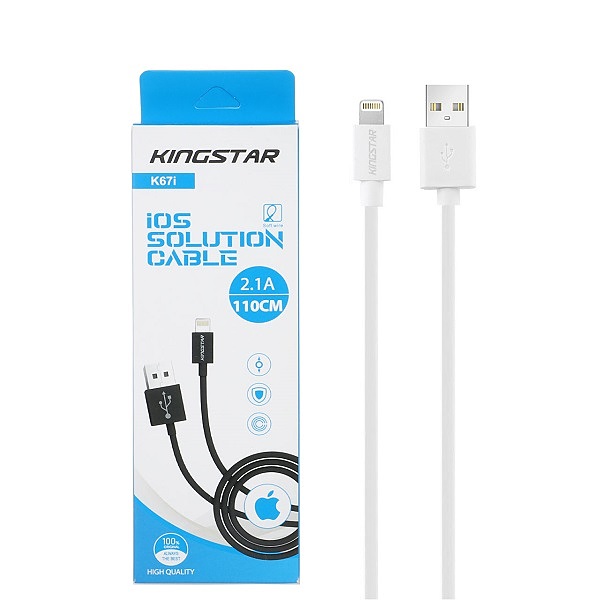 کابل تبدیل USB به Lightning اپل کینگ استار مدل K67i طول 110 سانتی متر