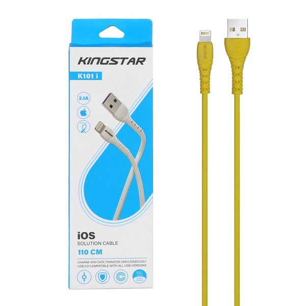 کابل تبدیل USB به Lightning اپل کینگ استار مدل K101i طول 110 سانتی متر کد 140962