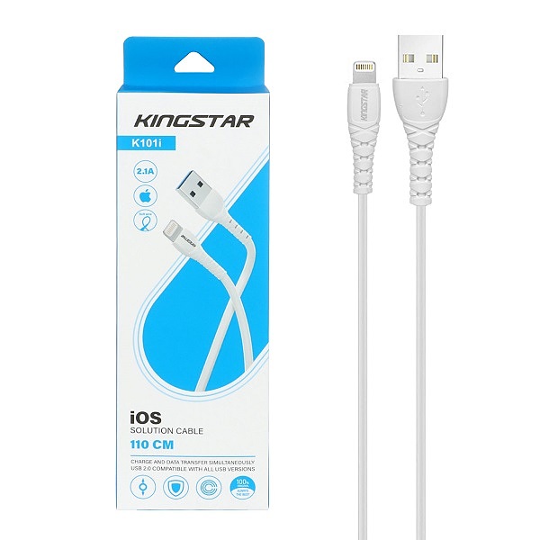 کابل تبدیل USB به Lightning اپل کینگ استار مدل K101i طول 110 سانتی متر