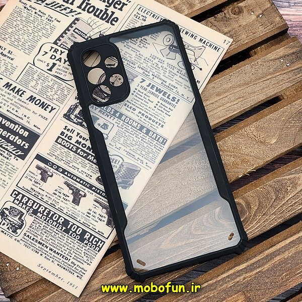 قاب گوشی Galaxy A32 4G سامسونگ طرح آیپکی iPaky طرح پشت طلق شفاف دور ژله ای ایربگ دار محافظ لنز دار مشکی کد 726