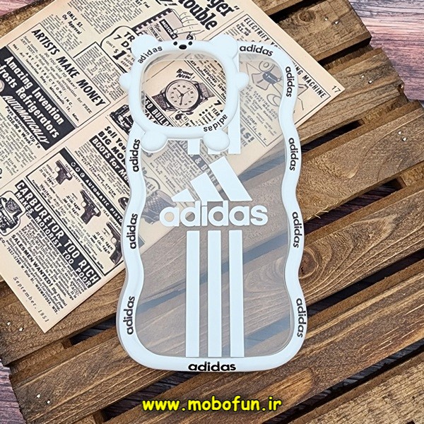 قاب گوشی iPhone 14 Pro Max آیفون شفاف فانتزی بالشتی طرح آدیداس adidas کد 166