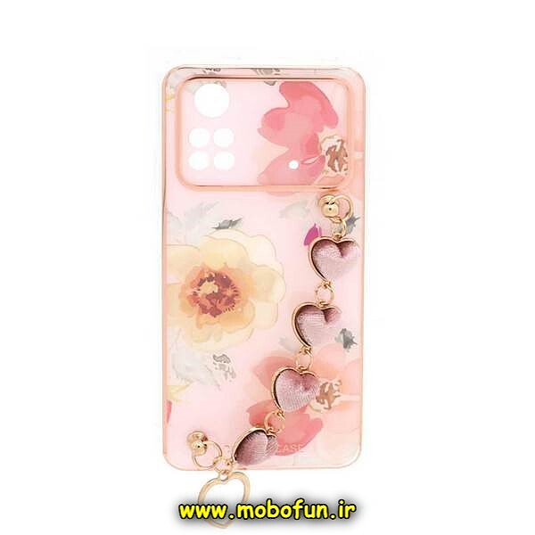 قاب گوشی Xiaomi Poco M4 Pro 4G شیائومی طرح لاکچری دستبندی آویزدار زنجیری قلبی محافظ لنز دار کد 298