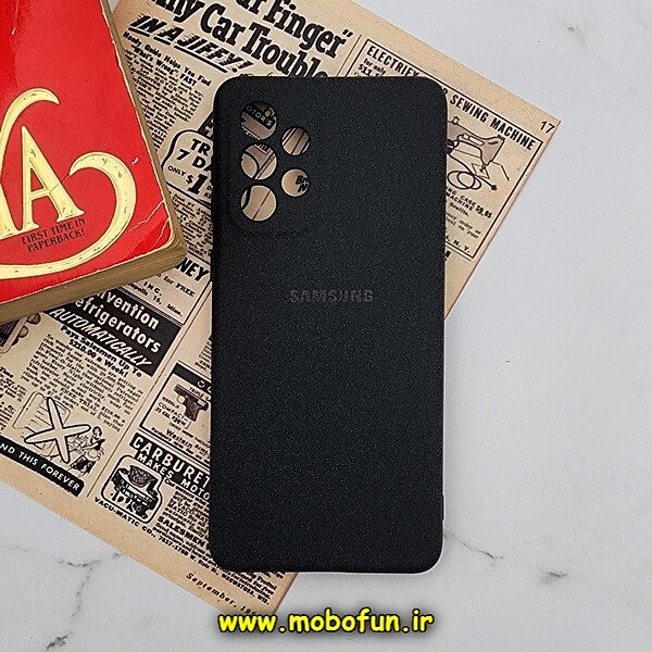 قاب گوشی Galaxy A33 5G سامسونگ طرح سیلیکونی سنگی برجسته Stand Stone محافظ لنز دار مشکی کد 405
