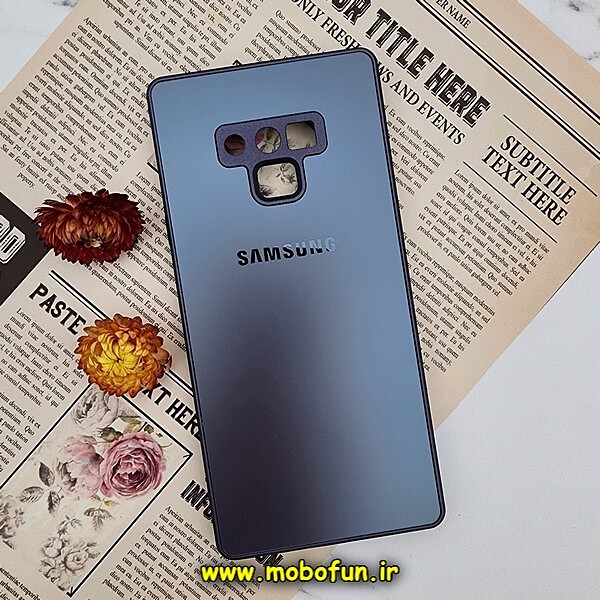 قاب گوشی Galaxy Note 9 سامسونگ مدل PVD ضد خش پشت گلس شیشه ای محافظ لنز دار سرمه ای کد 127