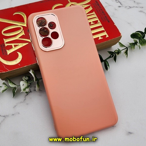 قاب گوشی Galaxy A33 5G سامسونگ سیلیکونی متال کیس محافظ لنزدار گلبهی کد 408